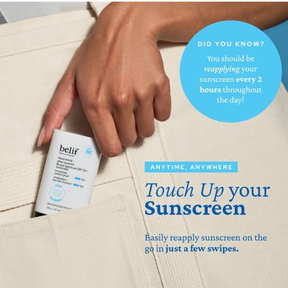 Belif Aqua Bomb Glow Sunstick SPF 50+ — Radiant Hydration & UV Protection Stick - Picture 6 of 13